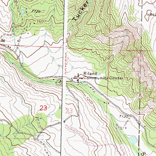 Topographic Map of Riland Community Center, CO