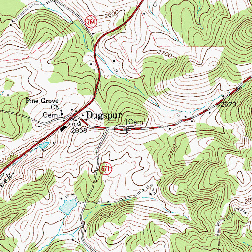 Topographic Map of Reece Cemetery, VA