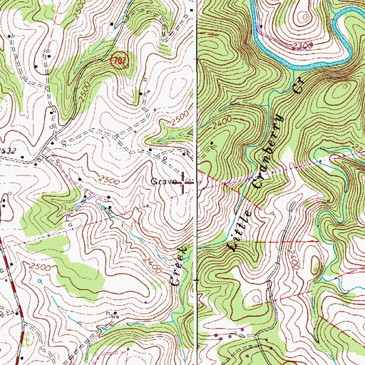 Topographic Map of Roberts Cemetery, VA