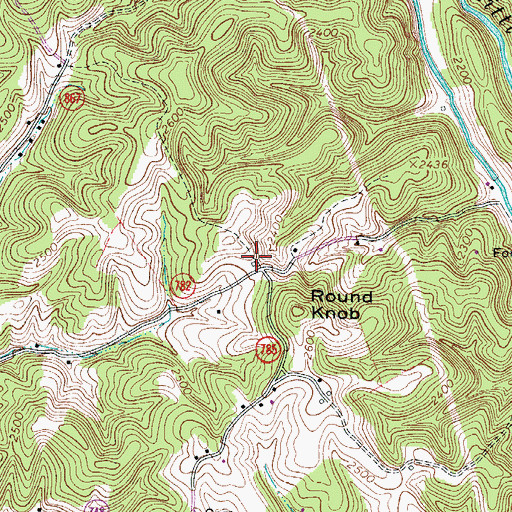 Topographic Map of Round Knob School (historical), VA