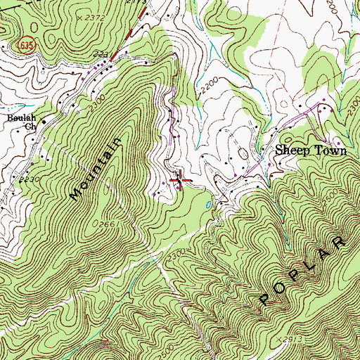 Topographic Map of Sheeptown Church of God, VA