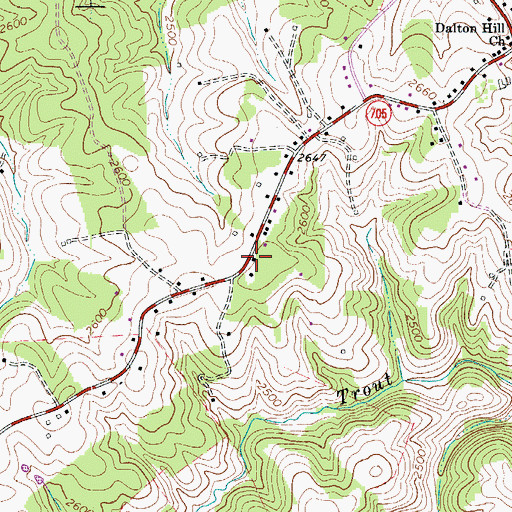 Topographic Map of Shockley School (historical), VA