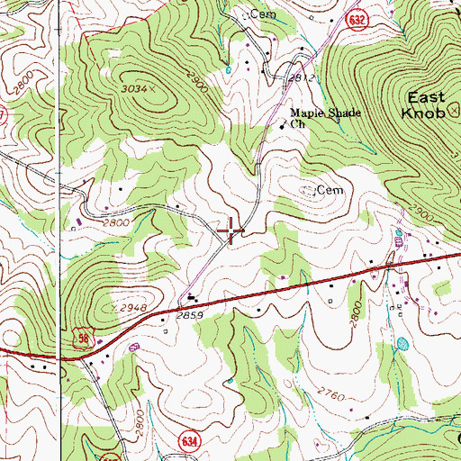 Topographic Map of Silver Valley School (historical), VA