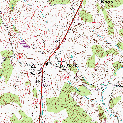 Topographic Map of Skyview-Webb Cemetery, VA
