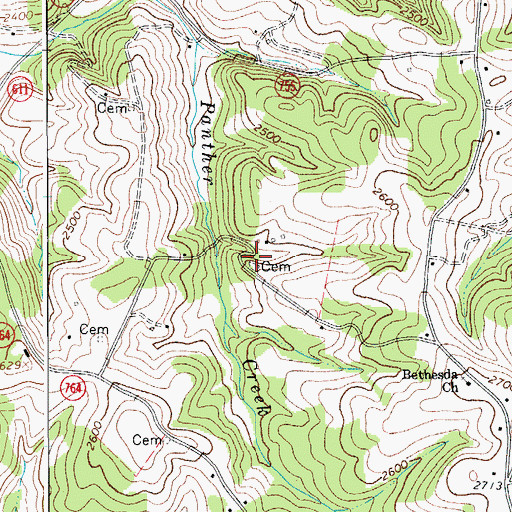 Topographic Map of Stephen Bond Cemetery, VA