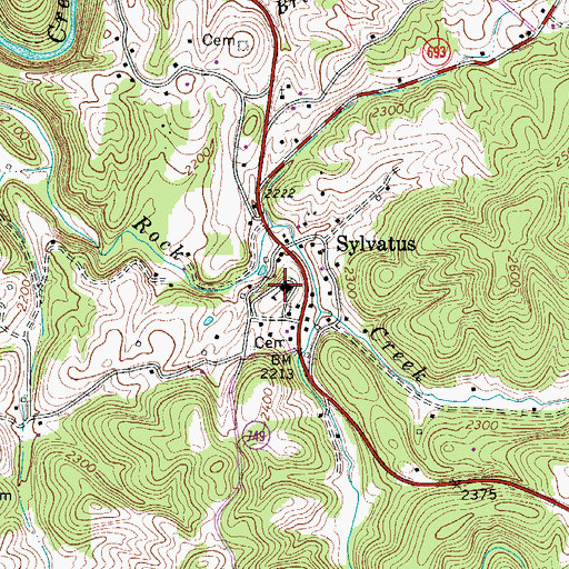 Topographic Map of Sylvatus Elementary School, VA