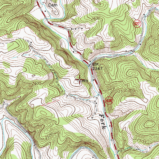 Topographic Map of Tate Goad Cemetery, VA