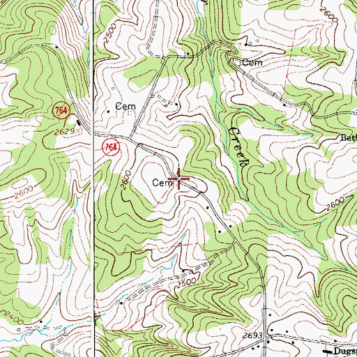 Topographic Map of Taylor Cemetery, VA
