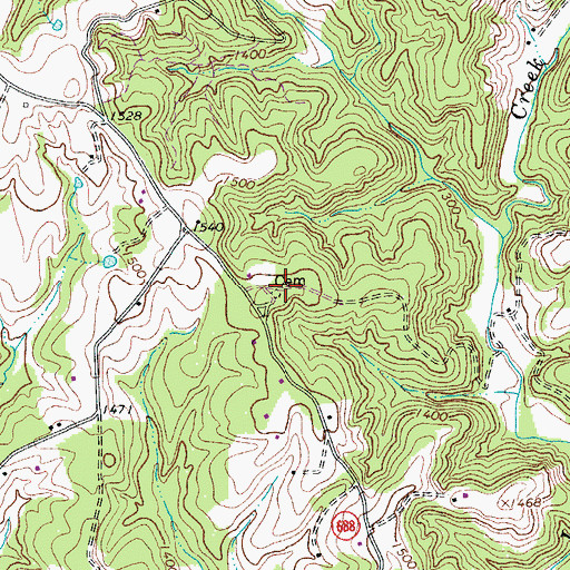Topographic Map of Thomas Cemetery, VA