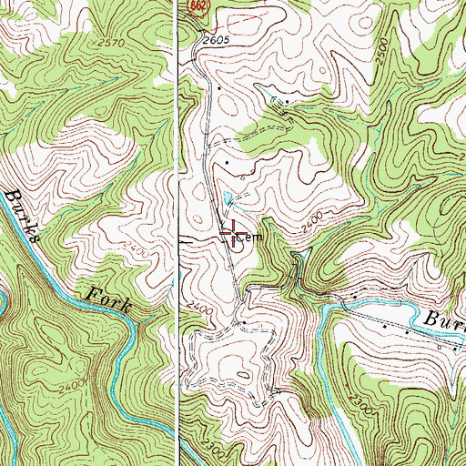 Topographic Map of Thomas Dickens Cemetery, VA