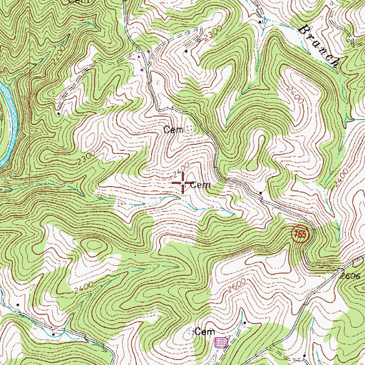 Topographic Map of Thomas E Marshall Cemetery, VA