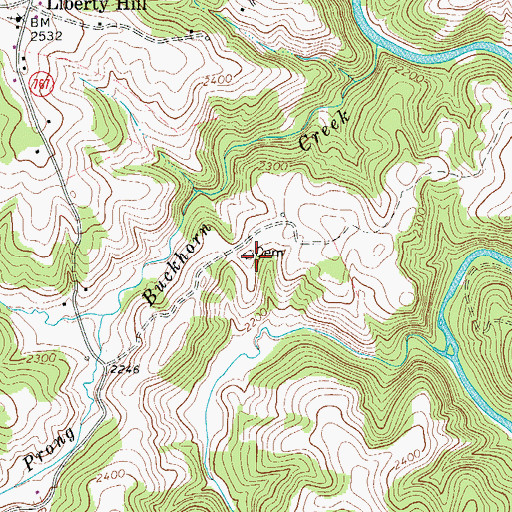 Topographic Map of Thomas Jennings Cemetery, VA