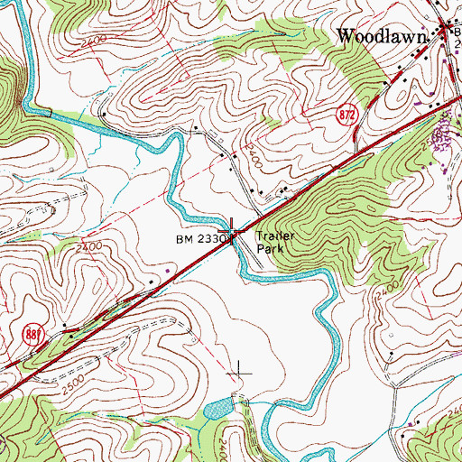 Topographic Map of Thomas L Fells Memorial Bridge, VA