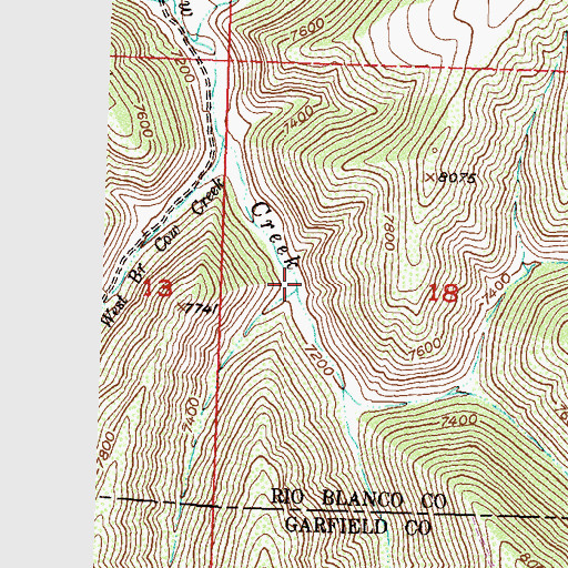 Topographic Map of Bitter Creek, CO