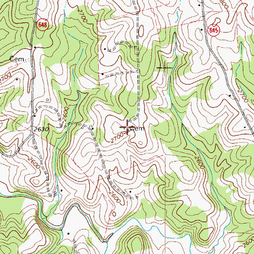 Topographic Map of Tobler Cemetery, VA