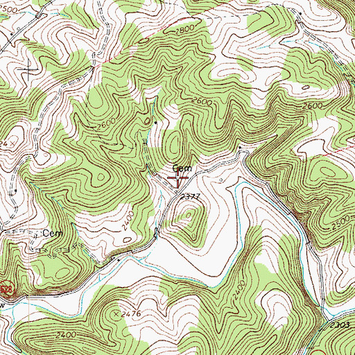 Topographic Map of Tolbert Cemetery, VA