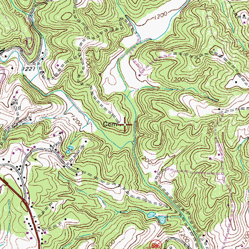 Topographic Map of Tolbert-Westmoreland Cemetery, VA