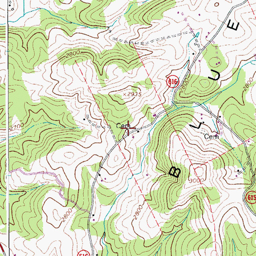Topographic Map of Turman Cemetery, VA