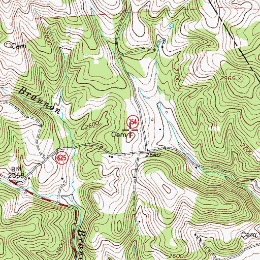 Topographic Map of Turman Cemetery, VA