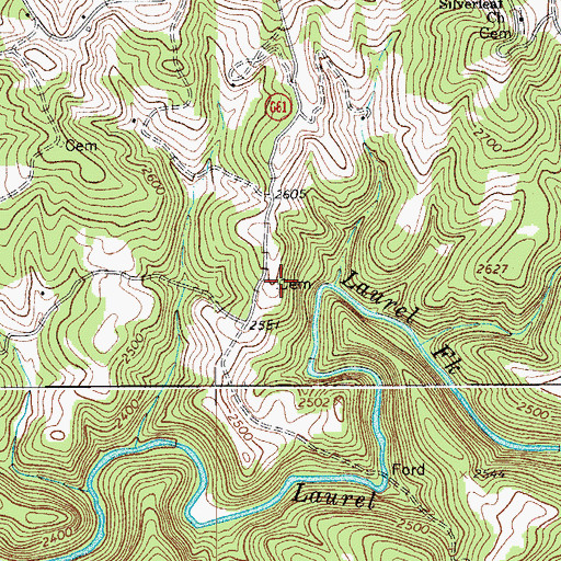 Topographic Map of Vince Largen Cemetery, VA