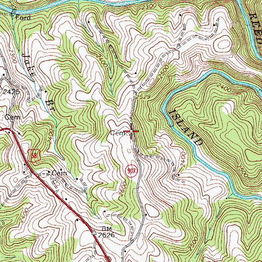 Topographic Map of Webb Cemetery, VA