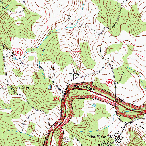 Topographic Map of Weddle Cemetery, VA