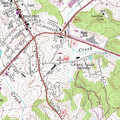 Topographic Map of Wilkinson Cemetery, VA