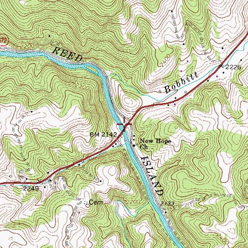 Topographic Map of William D Tomkins Memorial Bridge, VA