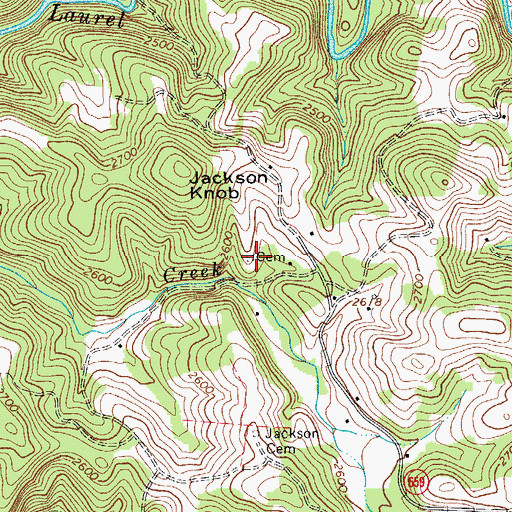Topographic Map of William Jackson Cemetery, VA
