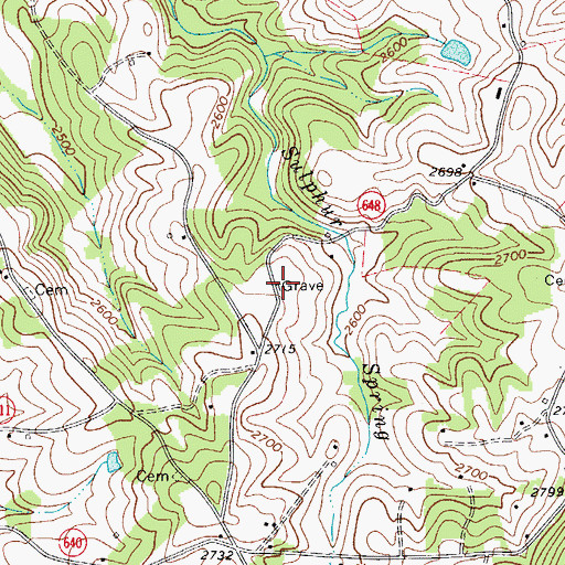 Topographic Map of Wilson Cemetery, VA