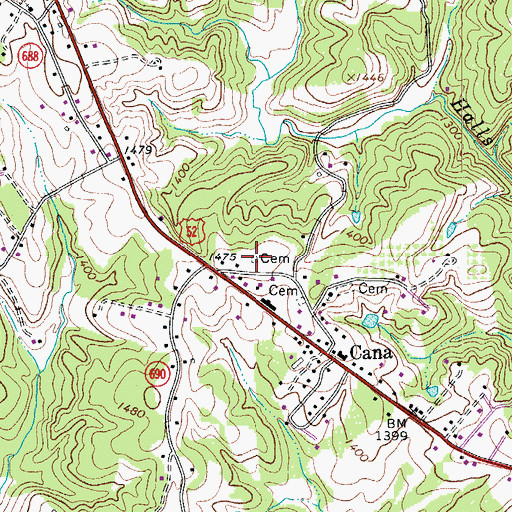 Topographic Map of Wisler Cemetery, VA