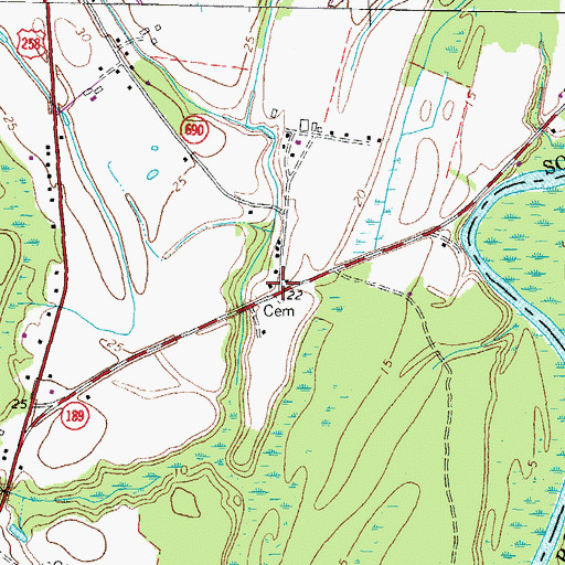 Topographic Map of Bethany Church (historical), VA