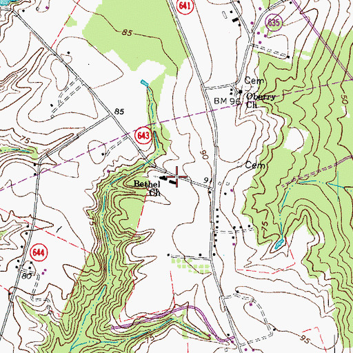 Topographic Map of Bethel School (historical), VA