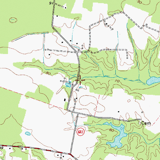Topographic Map of Cottage Hill School (historical), VA