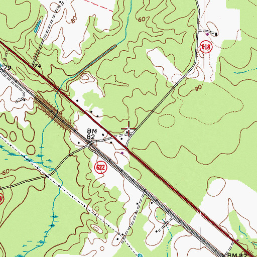 Topographic Map of Crumplers School (historical), VA