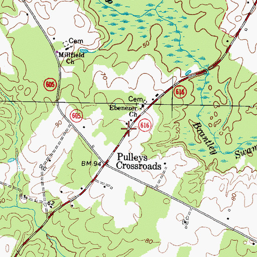 Topographic Map of Ebenezer School (historical), VA