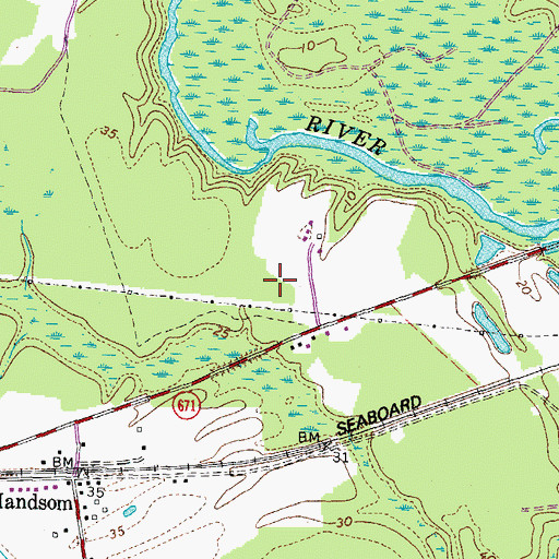 Topographic Map of Holderness Church (historical), VA