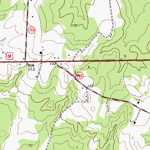 Topographic Map of Holly Square School (historical), VA