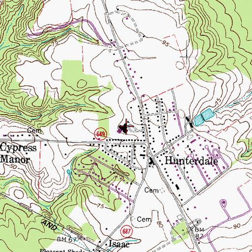 Topographic Map of Hunterdale Elementary School, VA