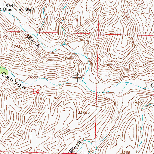 Topographic Map of Blue Tank Wash, AZ