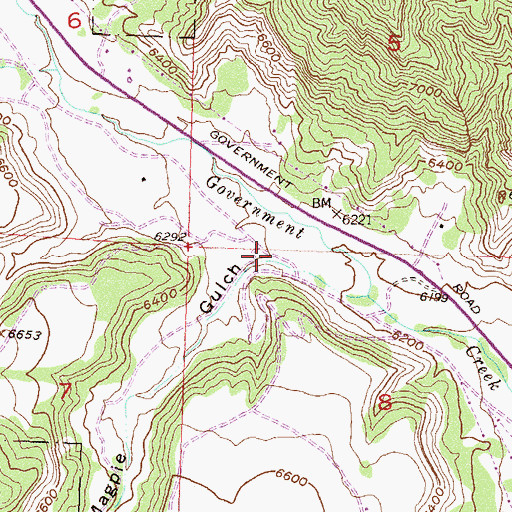 Topographic Map of Magpie Gulch, CO