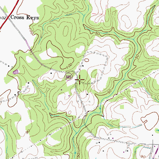 Topographic Map of Johnsons School (historical), VA