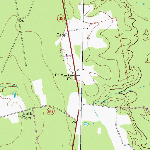 Topographic Map of Jones School (historical), VA