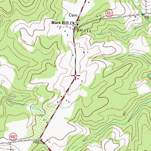 Topographic Map of Mount Olive School (historical), VA