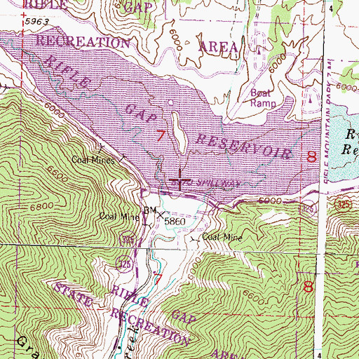 Topographic Map of Upper Rifle Creek School, CO