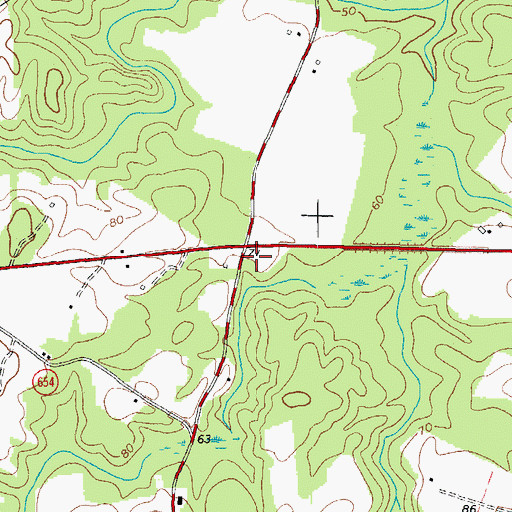 Topographic Map of Parker Chapel (historical), VA