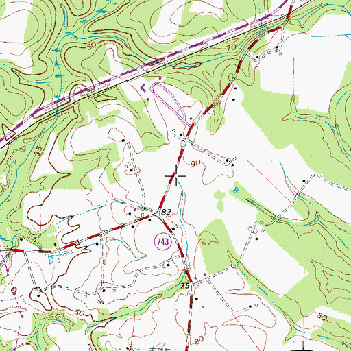 Topographic Map of Smiths Mill (historical), VA