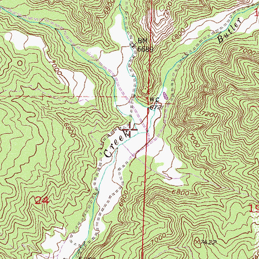 Topographic Map of Brush Creek, CO