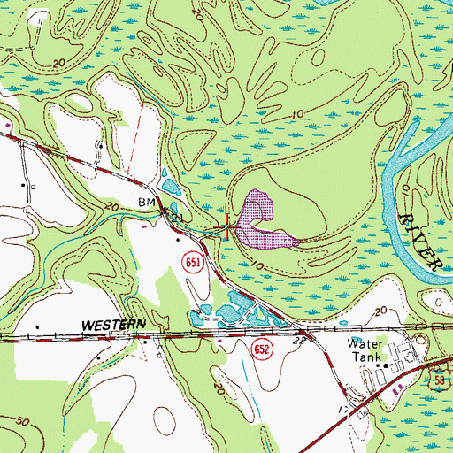 Topographic Map of Turner Branch, VA