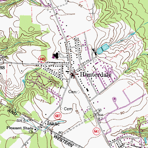 Topographic Map of Union Church, VA